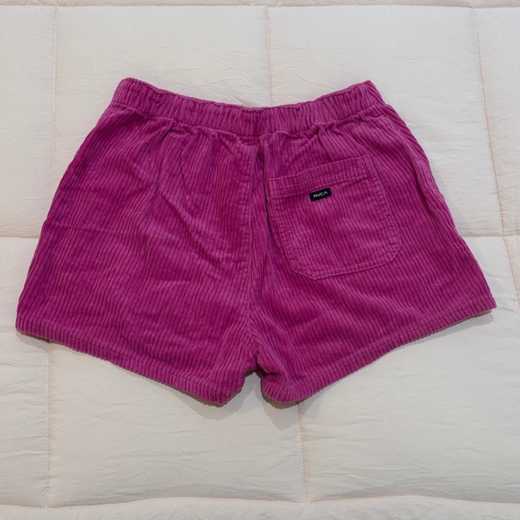 RVCA High Waist Corduroy Shorts in Magenta - Picture 3 of 3